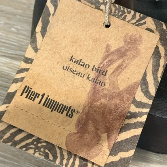 Pier 1 Hand Carved Wood “Kalao”, Bird Art Sculpture with Tag. - Picture 9 of 12